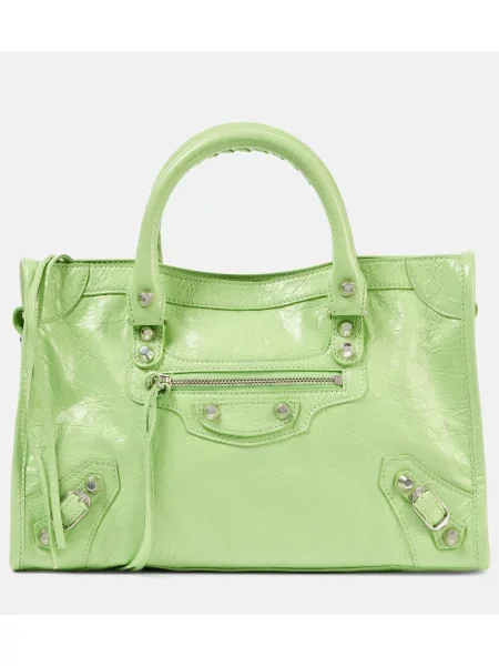 Usnjena torbica Balenciaga zelena