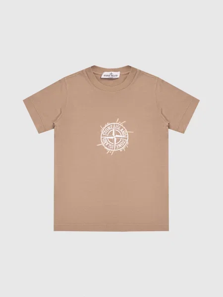Детская футболка Stone Island коричневая