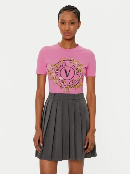 Тениска Versace Jeans Couture розово