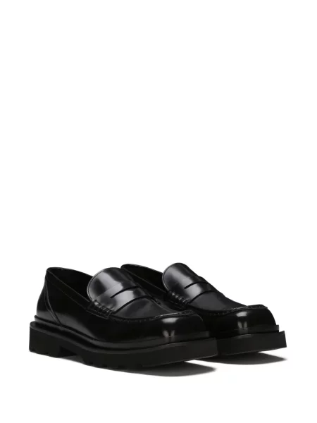 Iš natūralios odos loaferiai Dolce & Gabbana juoda
