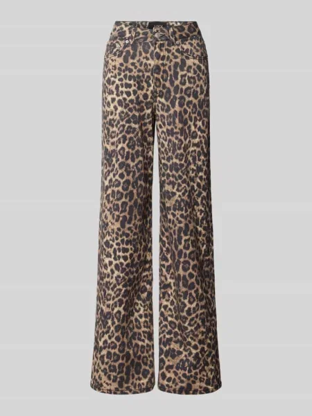 Spodnie z szerokimi nogawkami z nadrukiem skóry leoparda Model SARAH TOKYO' Jjxx
