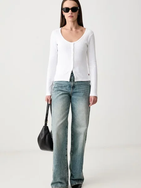 Levi's kardigan z elastanom AUSTEN BUTTON THROUGH LS bela