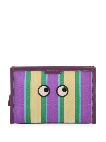Geantă Anya Hindmarch cu dungi violet