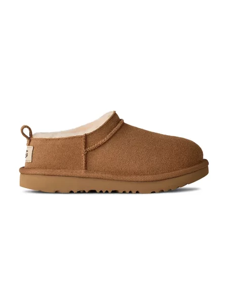 UGG cizme de zăpadă pentru copii din piele întoarsă CLASSIC MICRO maro