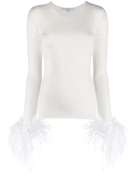 Strečová halenka Manuri z peří bílá