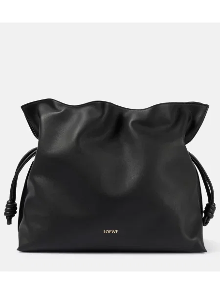 Usnjena pisemska torbica Loewe črna
