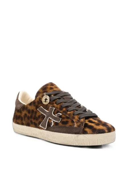 Sneakerși Premiata cu imagine cu model leopard maro