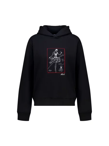 Bluza z kapturem Karl Lagerfeld z kapturem czarna