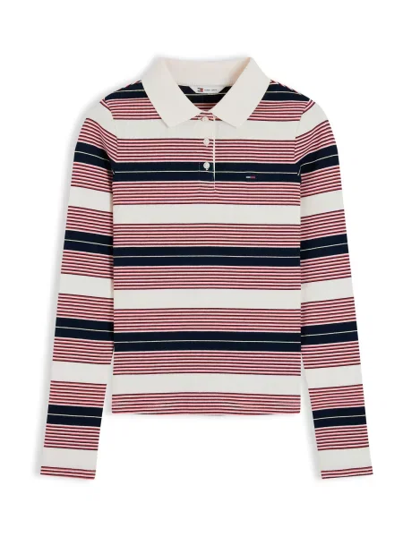 Tommy Jeans Tricou albastru închis / roșu intens alb