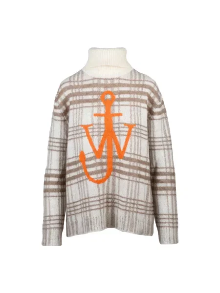 Sweter z golfem Jw Anderson wełniany biały