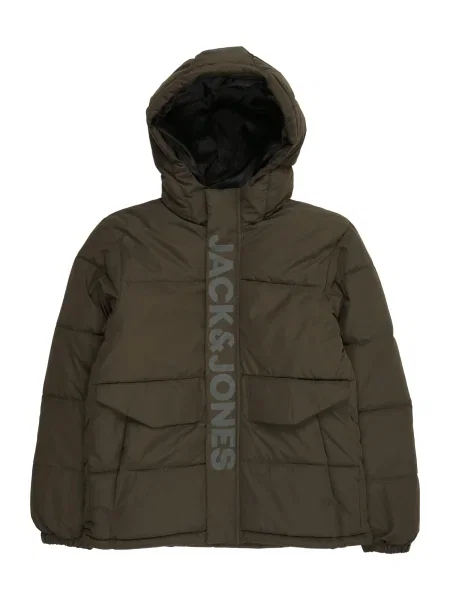 Jack & Jones Junior Geacă de iarnă JCOSpeed deschis / verde gri