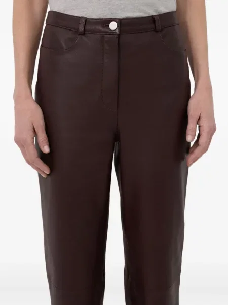 Pantaloni Loulou De Saison din piele maro
