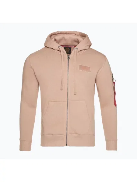Férfi pulóver Alpha Industries Back Print Zip dusty coral Back Print Zip bézs