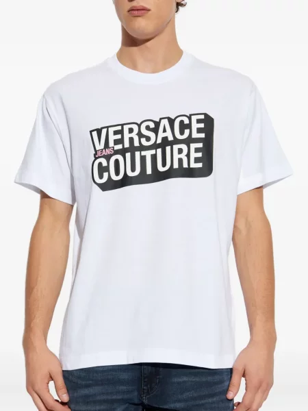 Tricou Versace Jeans Couture cu imagine alb