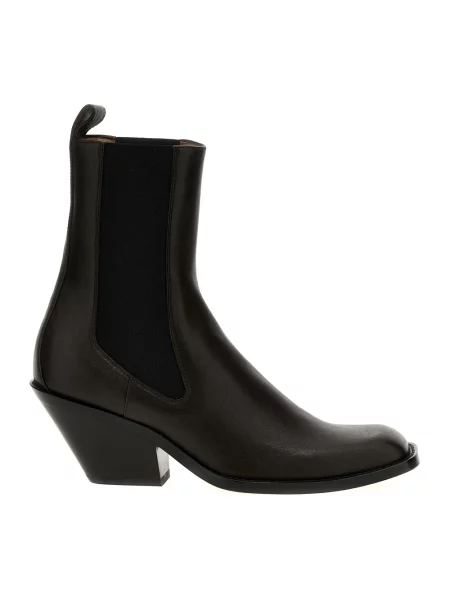 Buty do kostki Khaite skórzane brązowe
