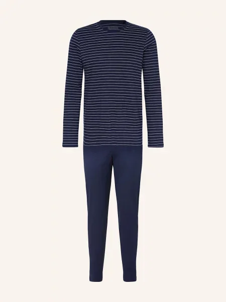 Schiesser Piżama Casual Essentials blau granatowa