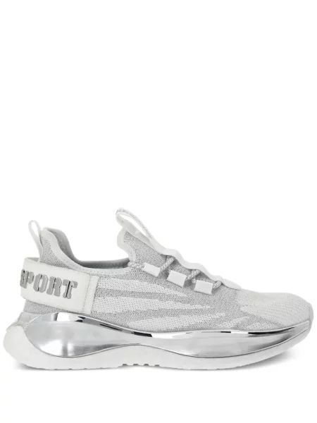 Sneakerși Plein Sport cu dungi de tigru argintiu