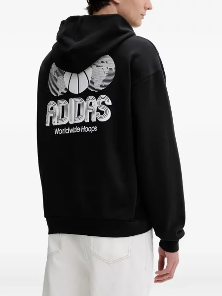 Ριγέ τρέξιμο μπουφάν Adidas με αυτόγραφο καφέ