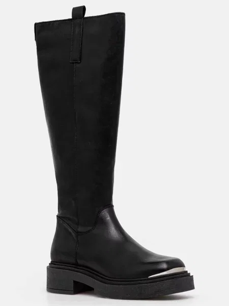 Steve Madden ghete de piele Constance femei cu plat negru