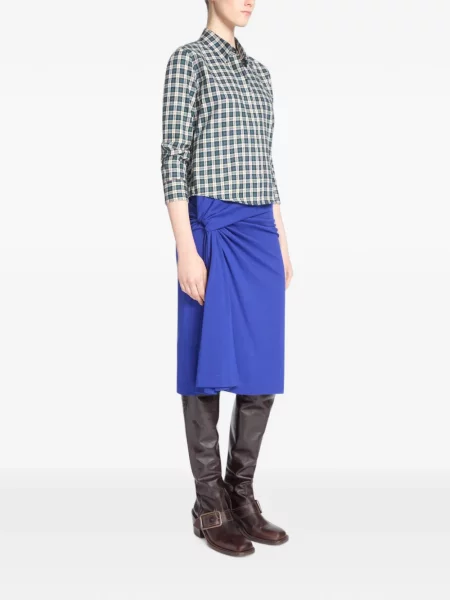 Fustă Dries Van Noten din jerseu drapată albastru