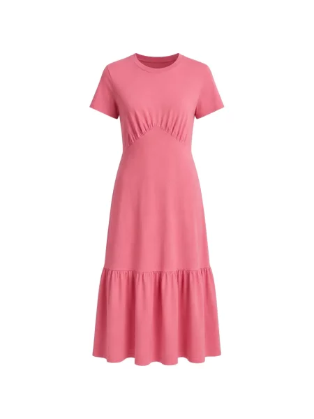 Rochie midi Dkny cu volane roz
