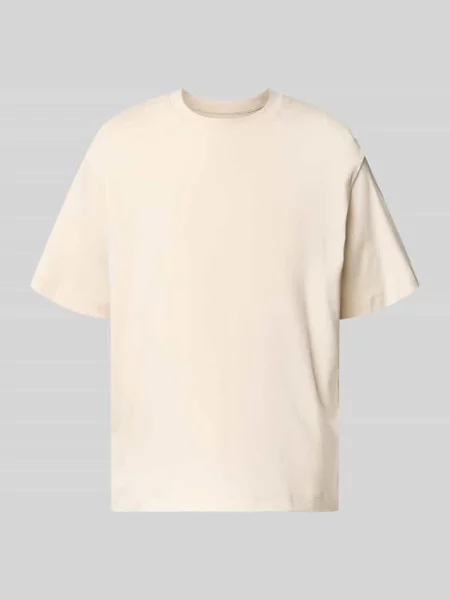 T-shirt z detalem z logo model ‘EURBAN EDGE’ Jack & Jones beżowa