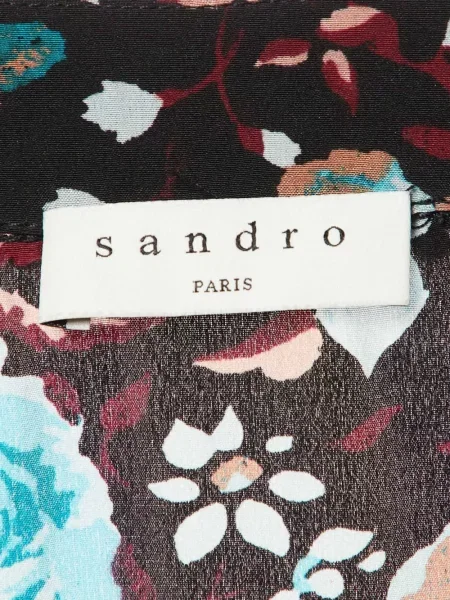 Rochie midi Sandro cu model floral cu imagine negru