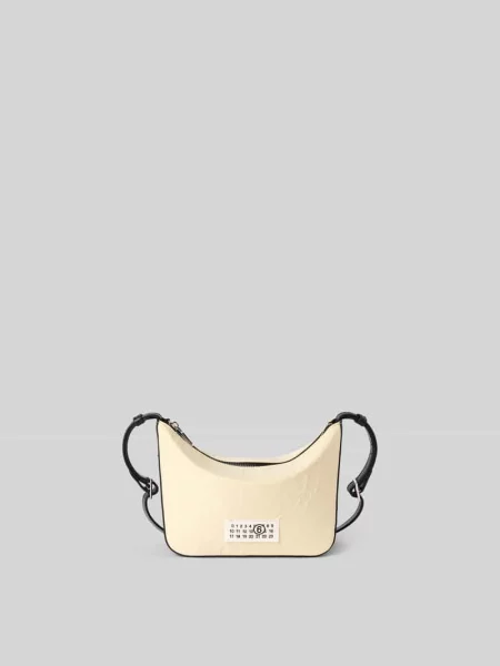 Torebka z detalem z logo Mm6 Maison Margiela beżowa