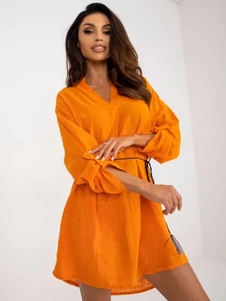 Oblekové casual šaty Fashionhunters oranžová