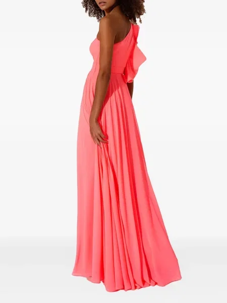 Rochie maxi Allure cu un umăr gol roz
