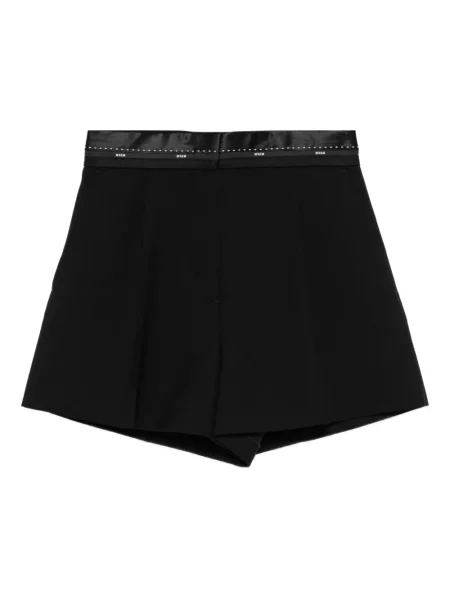 Pantaloni scurți Msgm din satin plisate negru