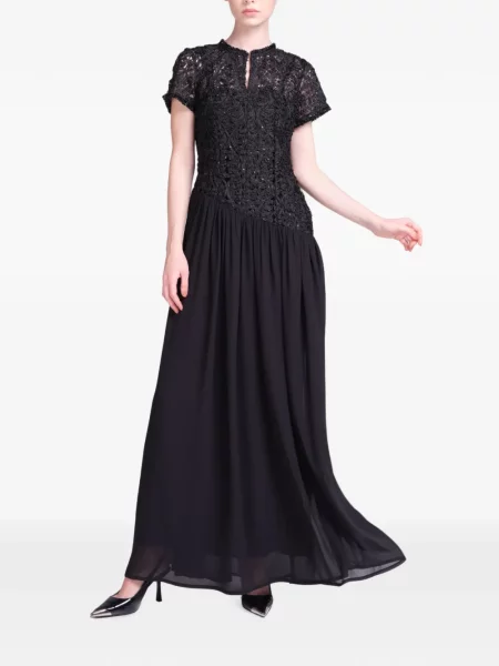 Rochie maxi Baruni din dantelă negru