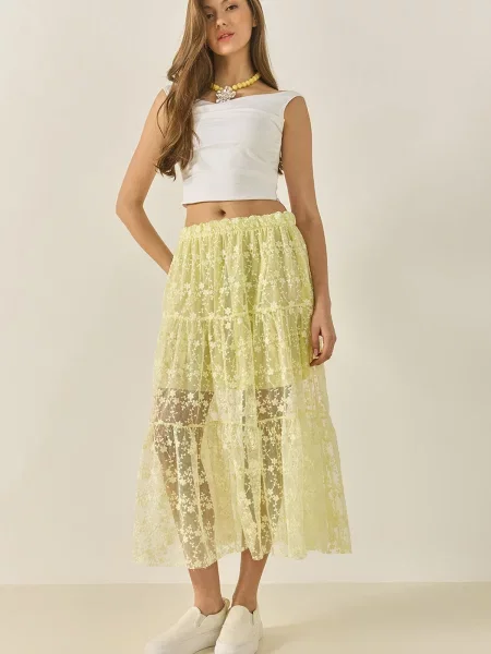 Bianco Lucci Fustă pastel / deschis galben