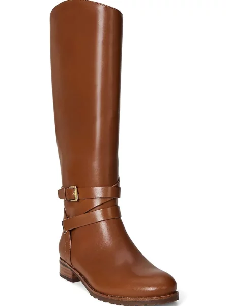 Kožené čižmy Lauren Ralph Lauren Collins Tll hnedá