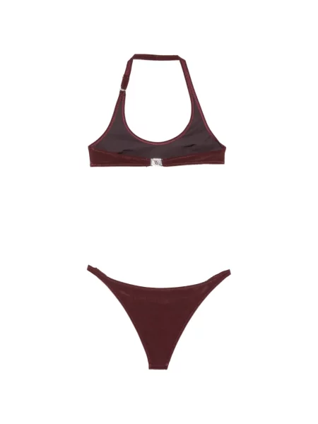 Bikini The Attico cu gât halter roșu