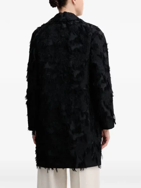 Palton Sisley din jacard negru