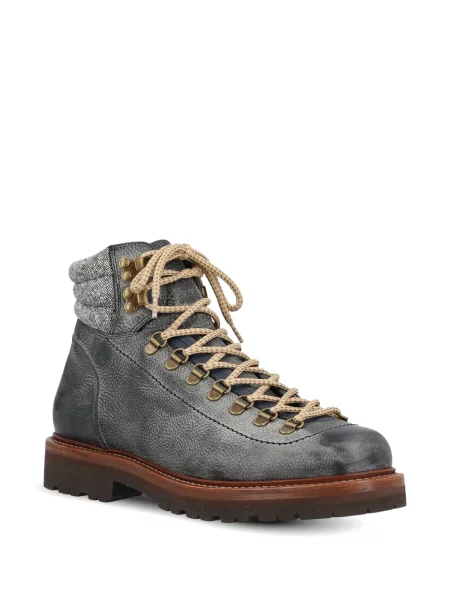 Botine Brunello Cucinelli din piele albastru
