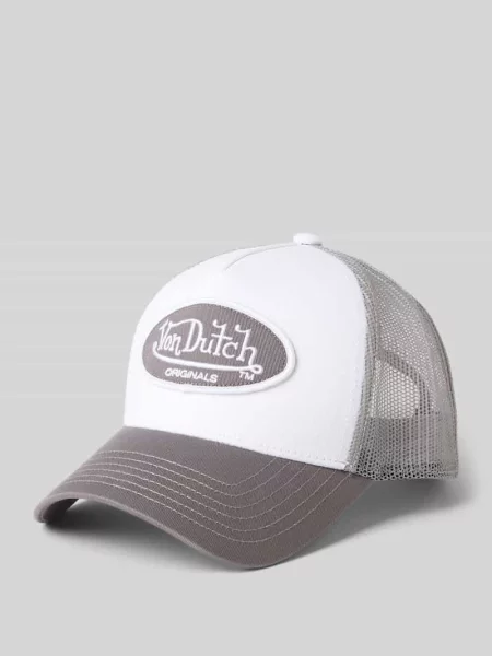 Czapka z daszkiem trucker z naszywką z logo Von Dutch biała