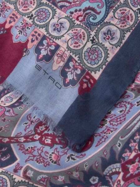 Fular Etro cu model floral violet