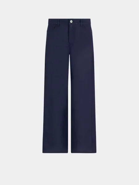 Льняные повседневные брюки Emporio Armani синие