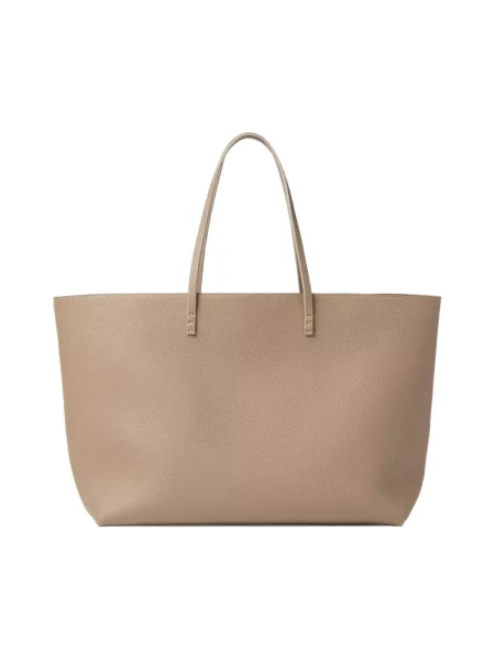 Shopperka Fendi skórzana z logo beżowa