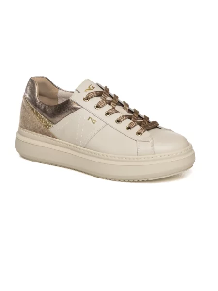 Sneakersy Nerogiardini skórzane beżowe