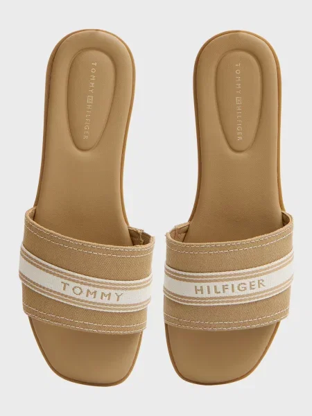 Шльопанці Tommy Hilfiger без підборів бежеві