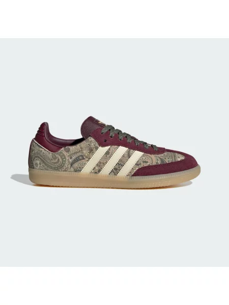 ADIDAS ORIGINALS Tenisky Samba OG X Liberty London režná / khaki / olivová / burgundská červeň olivový