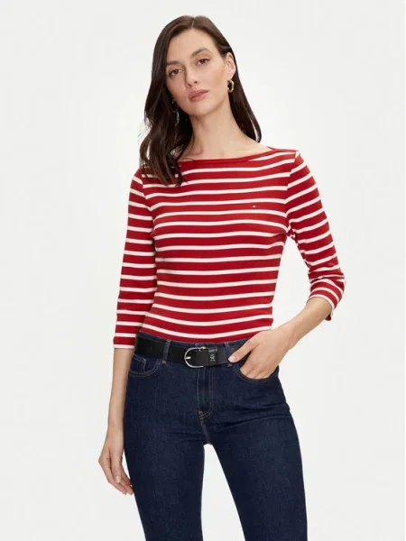 TOMMY HILFIGER Majica NEW CODY rdeča bela