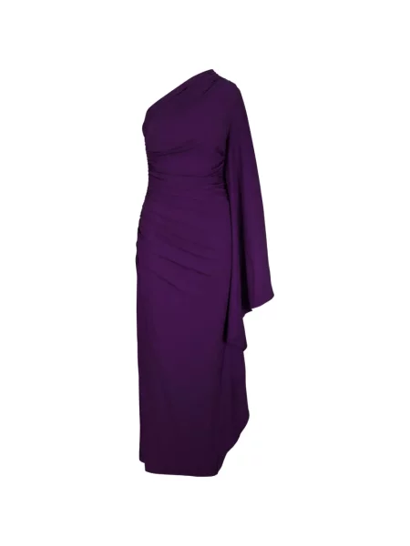 Rochie Michael Kors din jerseu drapată cu un umăr gol violet