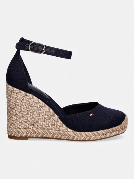 Tommy Hilfiger espadrilky na platforme dámske FLAG HIGH WEDGE ESPAD CLOSED TOE