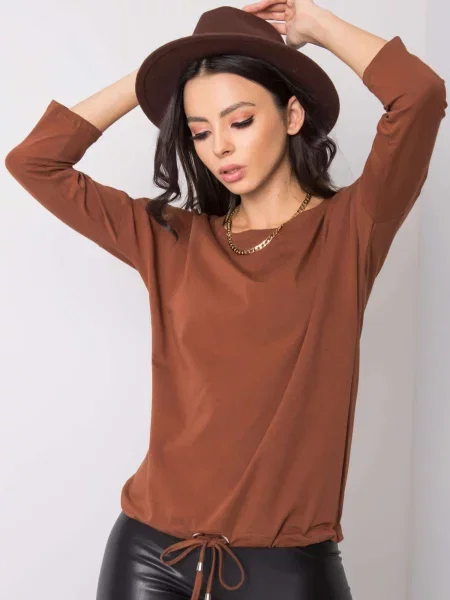 Bluză Fashionhunters maro
