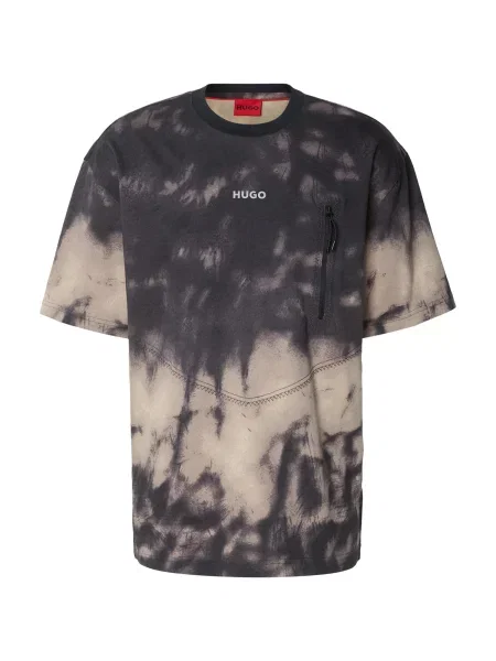 HUGO Tricou Doforesto închis / maro închis bej