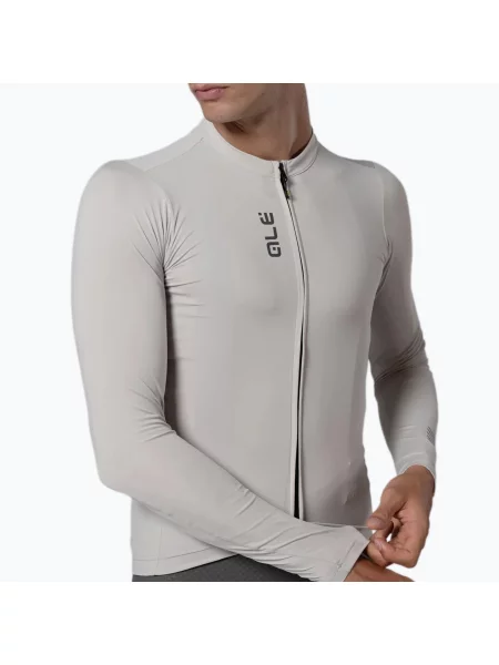 Férfi kerékpáros hosszú ujjú póló Alé Color Block stone. Méret: M szürke